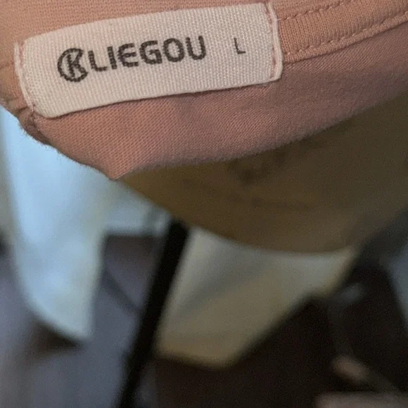 Kliegou men’s light pink mauve shortsleeve shirt nice t-shirt Large - Picture 6 of 7